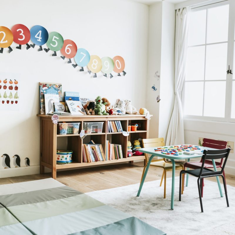 Classroom of kindergarten interior design